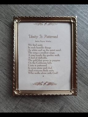 Ornate Gold Picture Frame with Poem Art